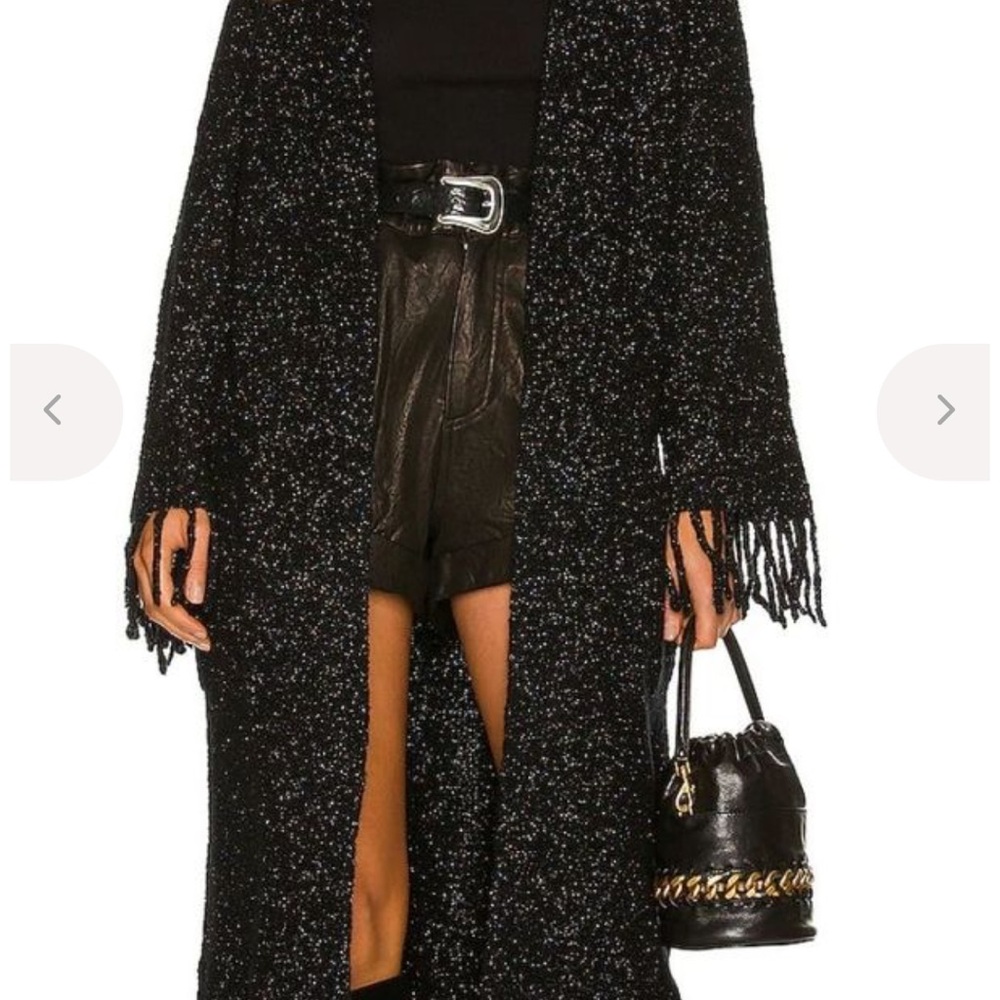 Autumn Cashmere Black Fringe Sweater
